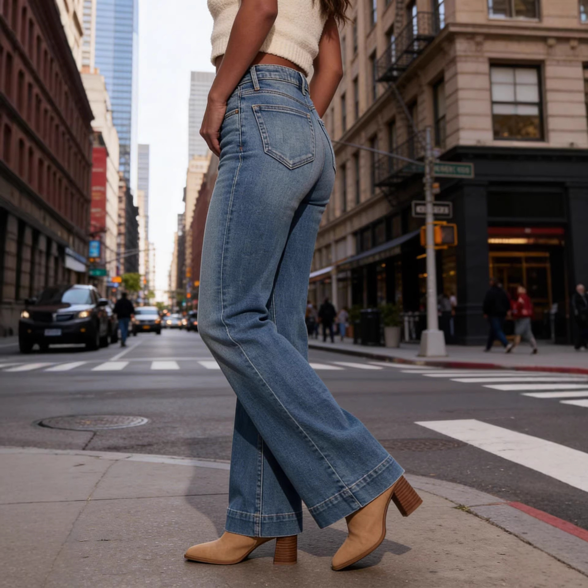 New Womens Mid-rise Bootcut Jeans - Image 4