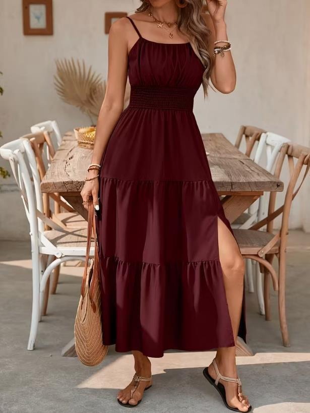 Strapless Layered Waist-cinching Solid-color Slim-fit Dress - Image 8